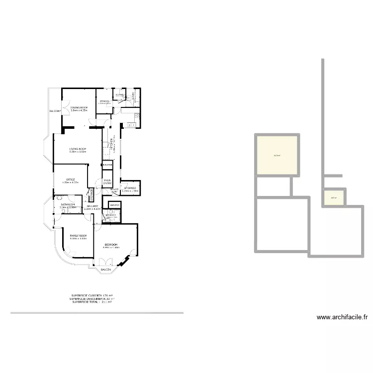 Vero. Plan de 2 et 18 m² Vero. Plan de 2 et 18 m²