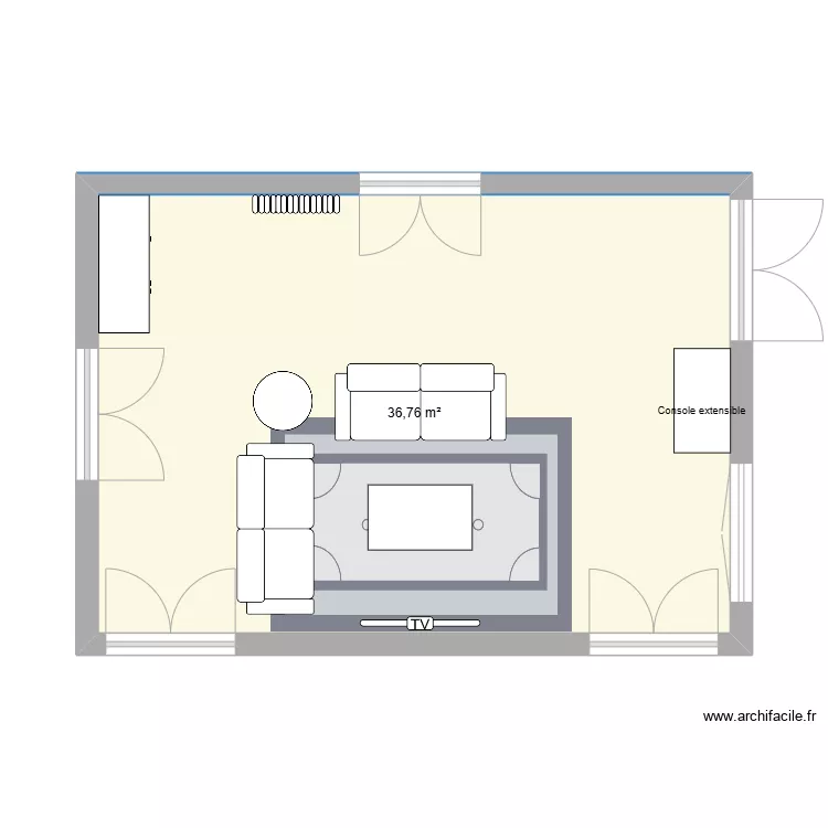 Family room V2. Plan de 