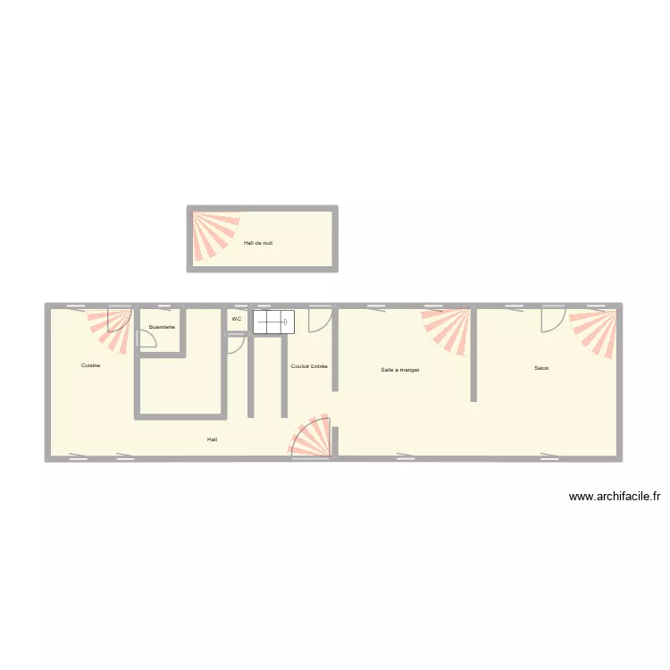 Tibermans prive. Plan de 5 pièces et 38 m²