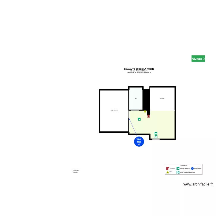 EMA AUTO ECOLE LA ROCHE. Plan de 6 Pièces et 54 m² EMA AUTO ECOLE LA ROCHE. Plan de 6 Pièces et 54 m²