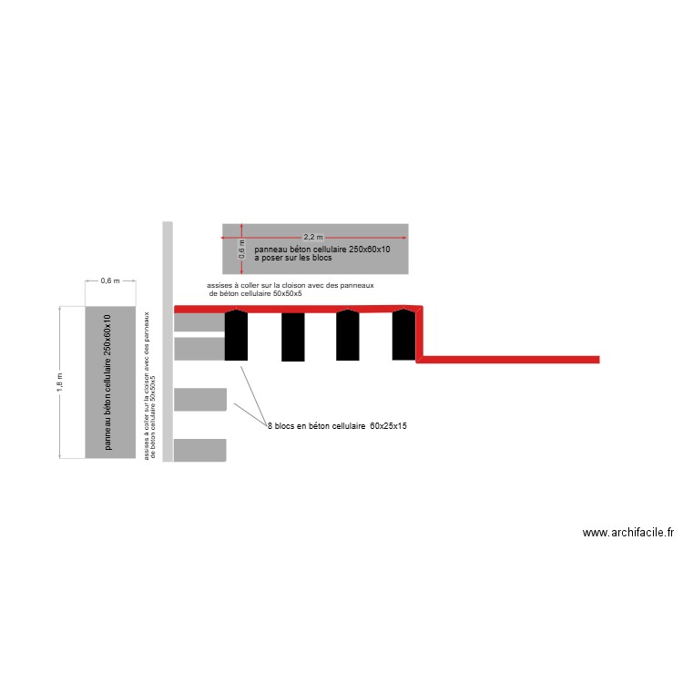 banquette. Plan de 0 pièce et 0 m2