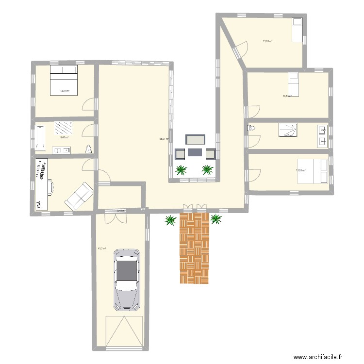 Maison. Plan de 9 pièces et 183 m2