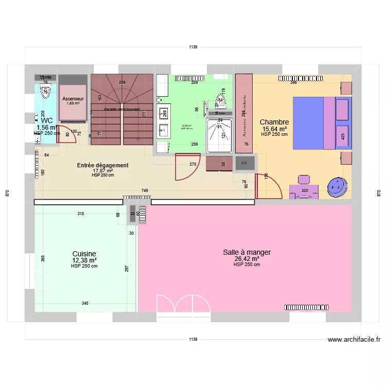 Martigny Rez de chauss&eacute;e modifi&eacute;. Plan de 