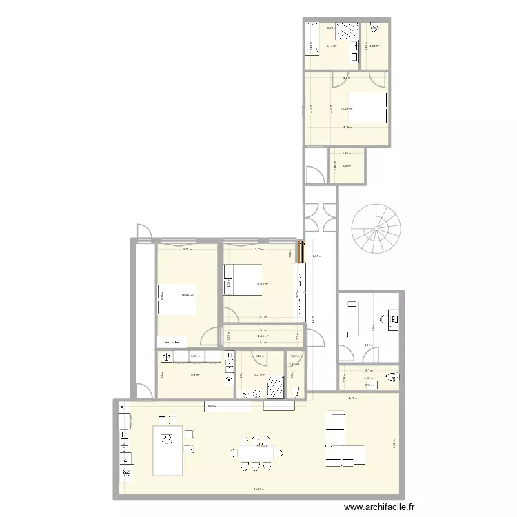 albert primier5. Plan de 12  et 161 m²