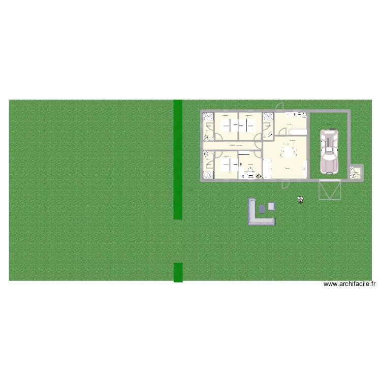 Maison Gabon 2. Plan de 10  et 84 m²