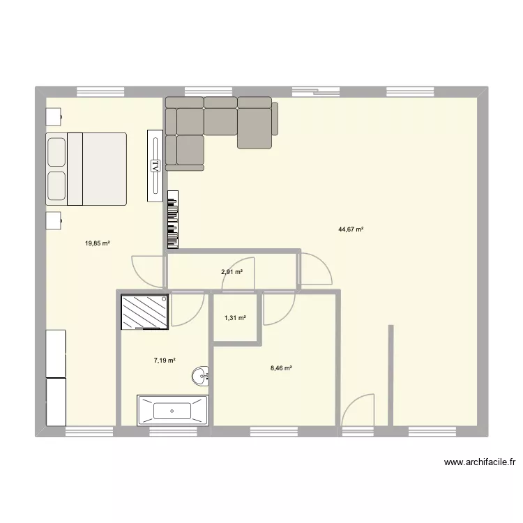 Maison Quentin/Andr&eacute;a. Plan de 6 Pièces et 84 m²