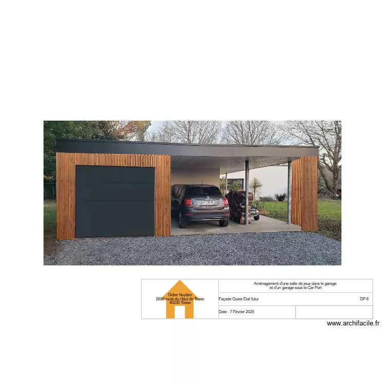 Façade Ouest Etat futur. Plan de Façade Ouest Etat futur. Plan de