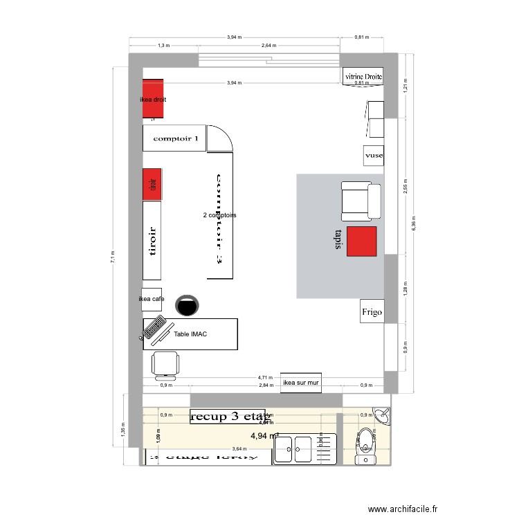 Cig&cie3. Plan de 1 pièce et 5 m2