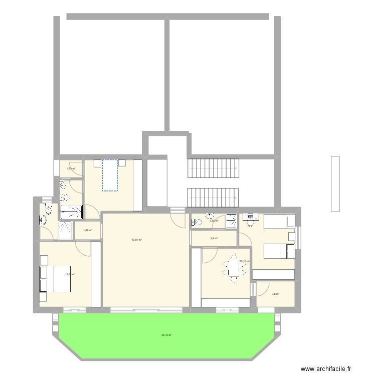 final. Plan de 10 pièces et 137 m2
