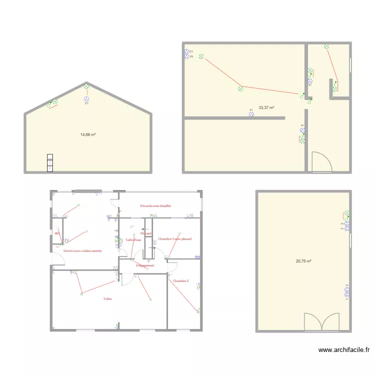 Gaillard Vigneux. Plan de 3 et 69 m² Gaillard Vigneux. Plan de 3 et 69 m²