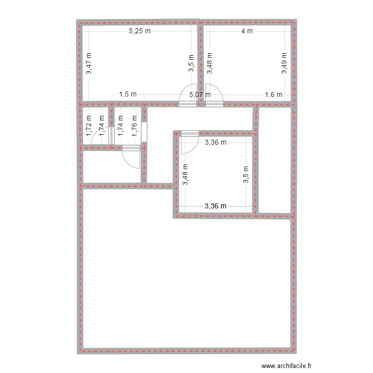 yata2. Plan de 4 pièces et 48 m2