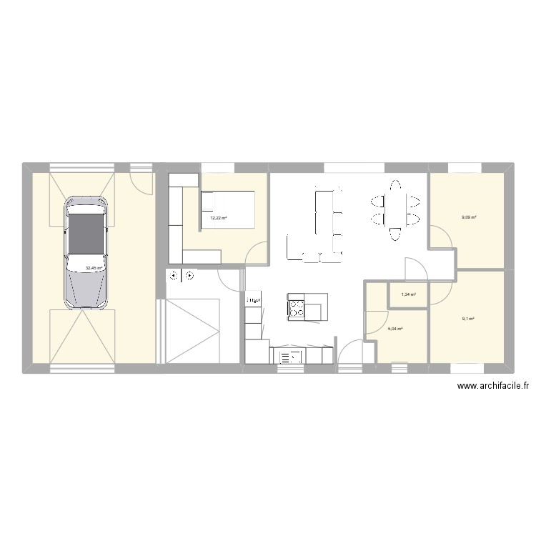 maison vst final. Plan de 6 pièces et 69 m2