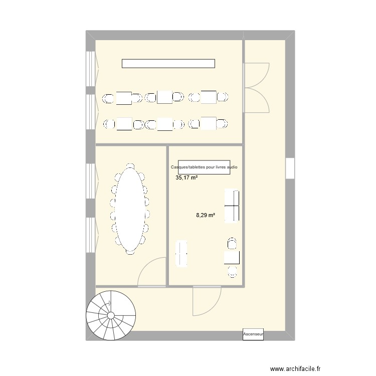 Etage 3 Bibliothèque . Plan de 0 pièce et 0 m2