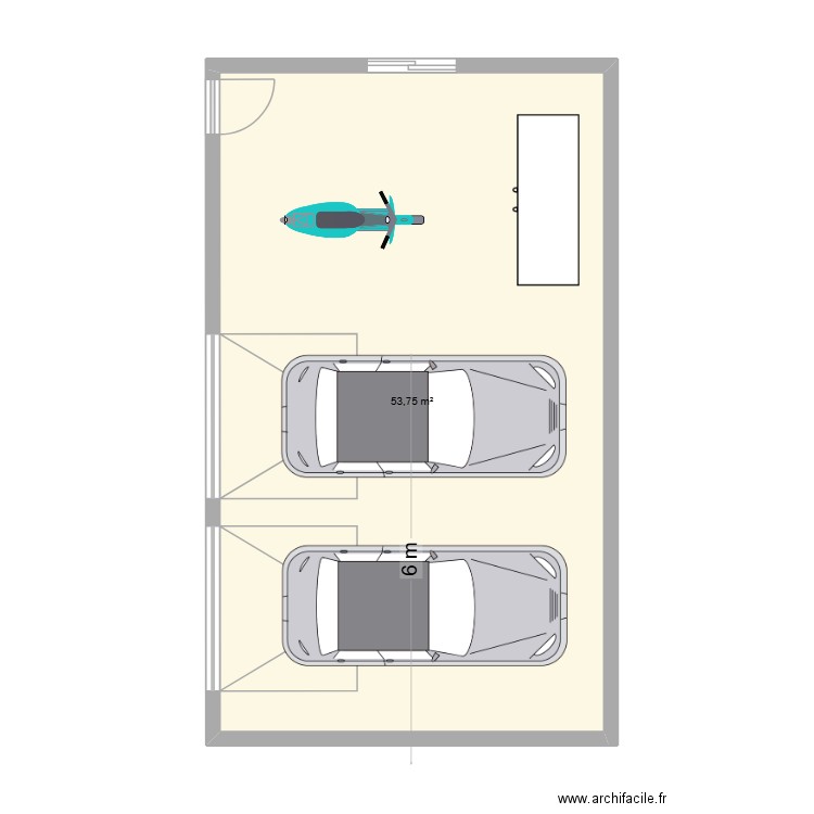 Garage Pascal. Plan de 1 pièce et 54 m2