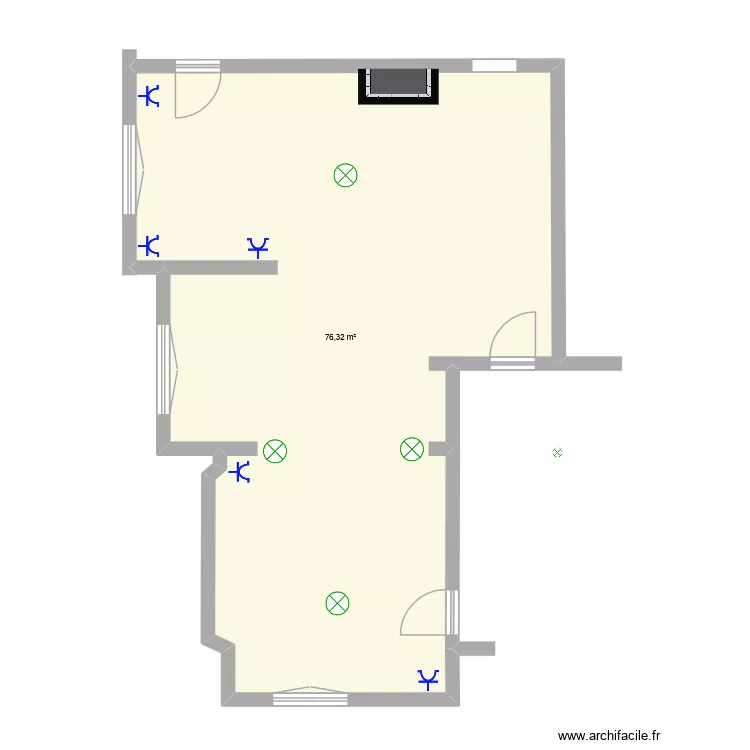 living. Plan de 1 pièce et 76 m² living. Plan de 1 pièce et 76 m²