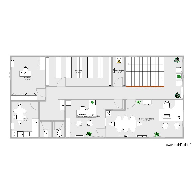Bureau 1er étage. Plan de 0 pièce et 0 m2