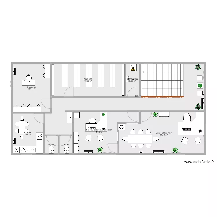 Bureau 1er &eacute;tage. Plan de 