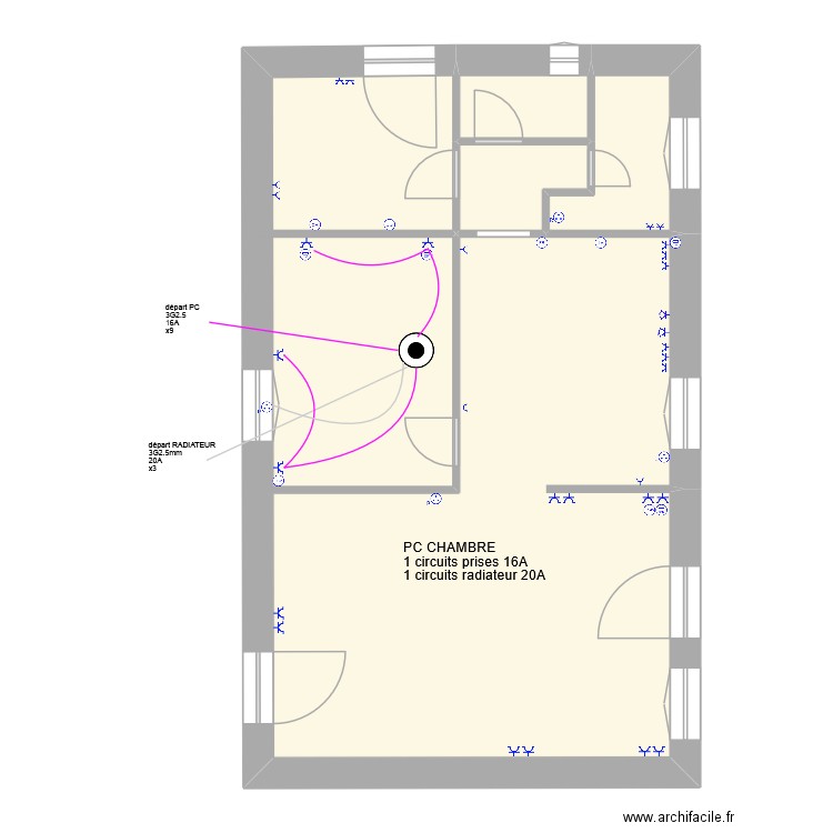 Joris PC CHAMBRE. Plan de 4 pièces et 73 m2
