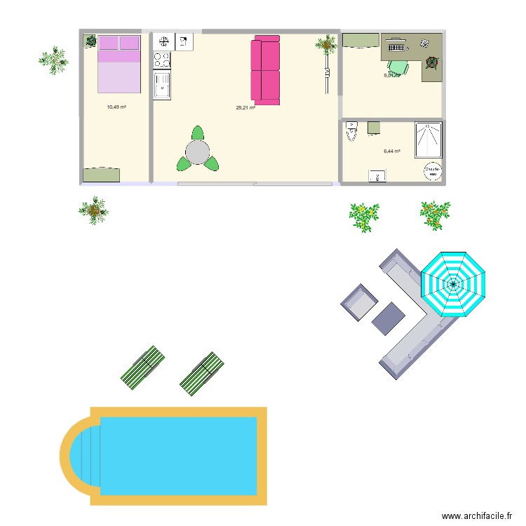 Bordel 2. Plan de 4 pièces et 55 m2