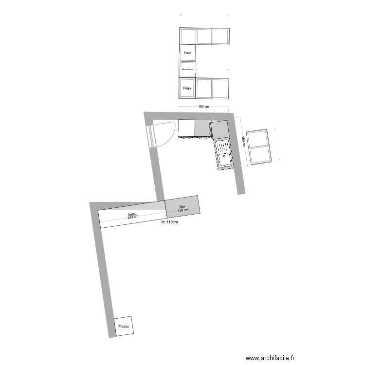 CUISINE ET SAM. Plan de 0 pièce et 0 m2