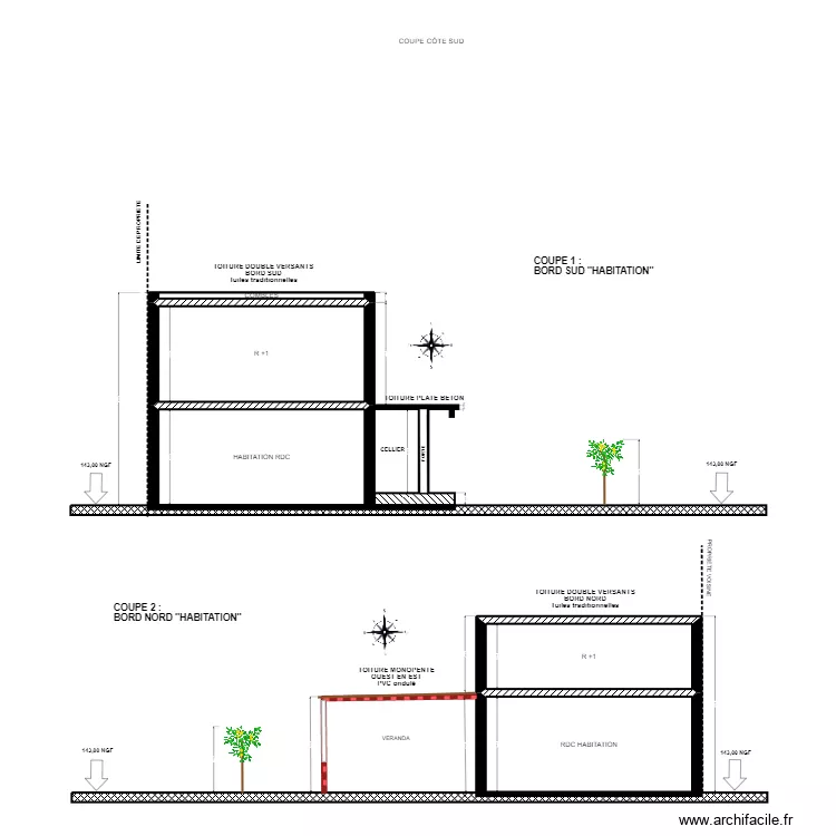 PLAN DE COUPE VERANDA AVANT TRAVAUX V2. Plan de PLAN DE COUPE VERANDA AVANT TRAVAUX V2. Plan de