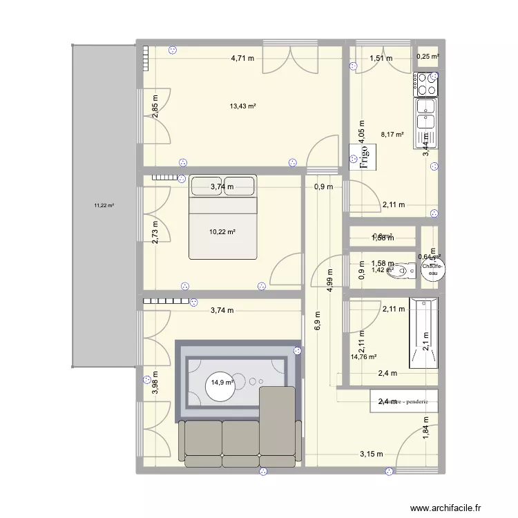 Arquinel. Plan de 9 Pièces et 65 m² Arquinel. Plan de 9 Pièces et 65 m²
