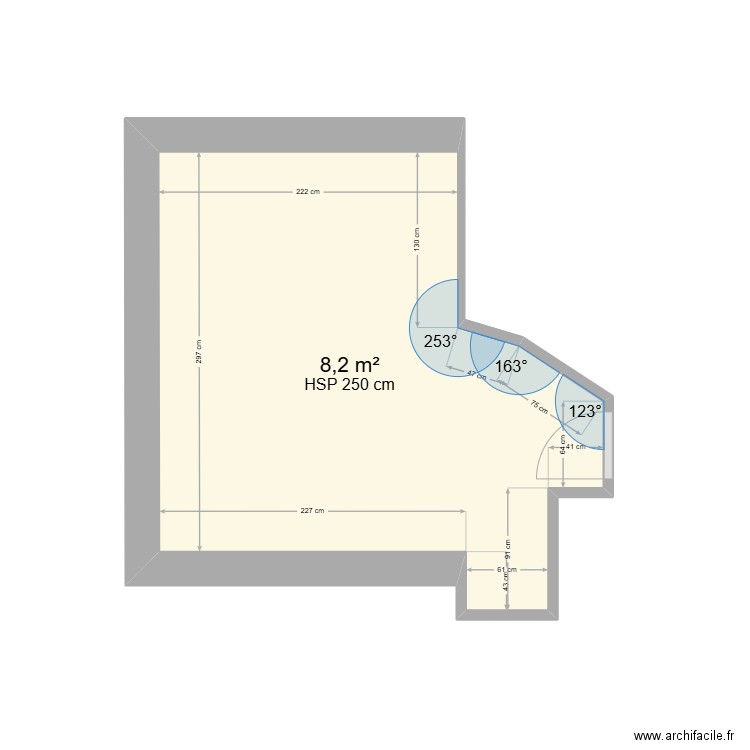 plan BOUTIQUE EXTREM. Plan de 1 pièce et 8 m2