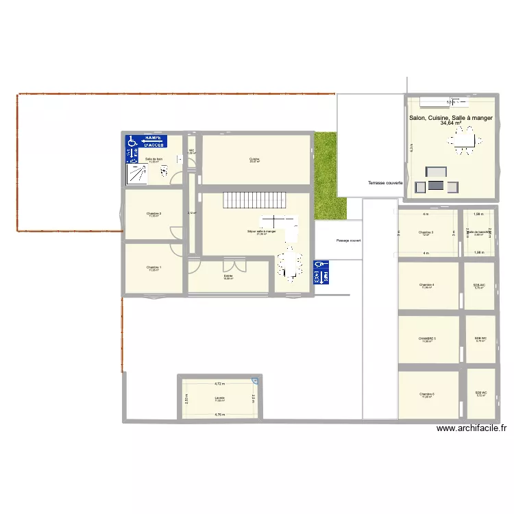 maf du bonheur. Plan de 18  et 217 m²