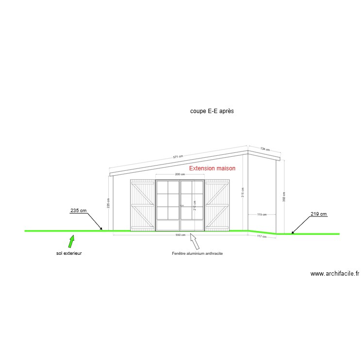 FACADE OUEST. Plan de 0 pièce et 0 m2