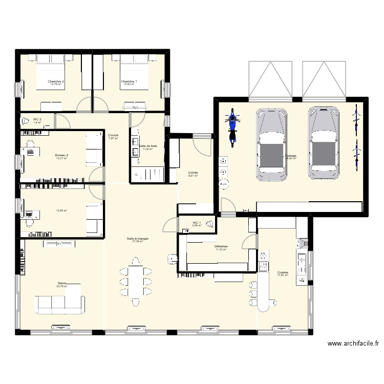 maison 9 FESSEL. Plan de 14 pièces et 232 m2