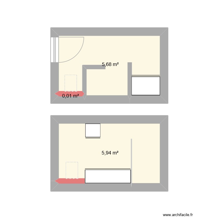 SDB avant apres. Plan de 0 pièce et 0 m2