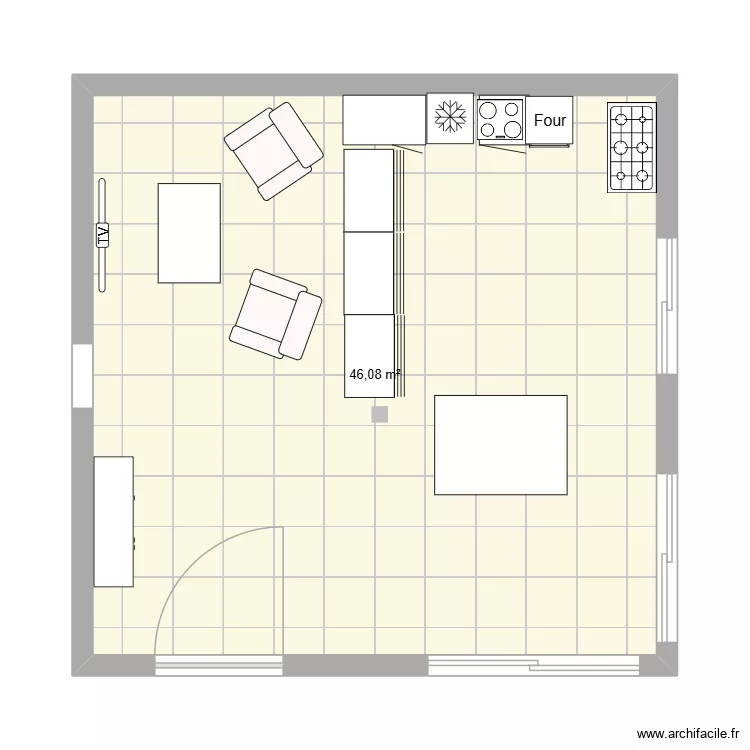 BEAU SOLEIL. Plan de 1  et 46 m²