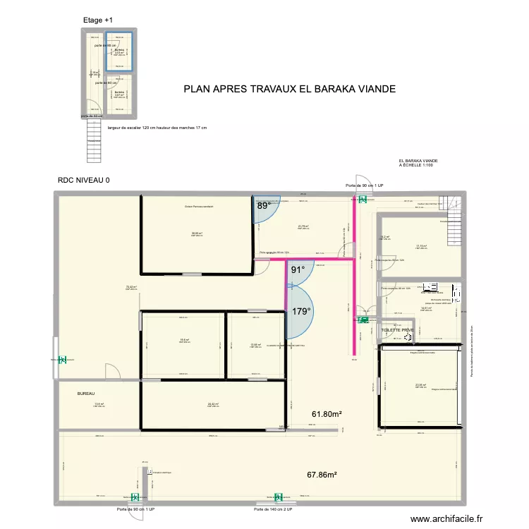EL BARAKA VIANDE 09/ 2024 AVANT TRAVAUX. Plan de 