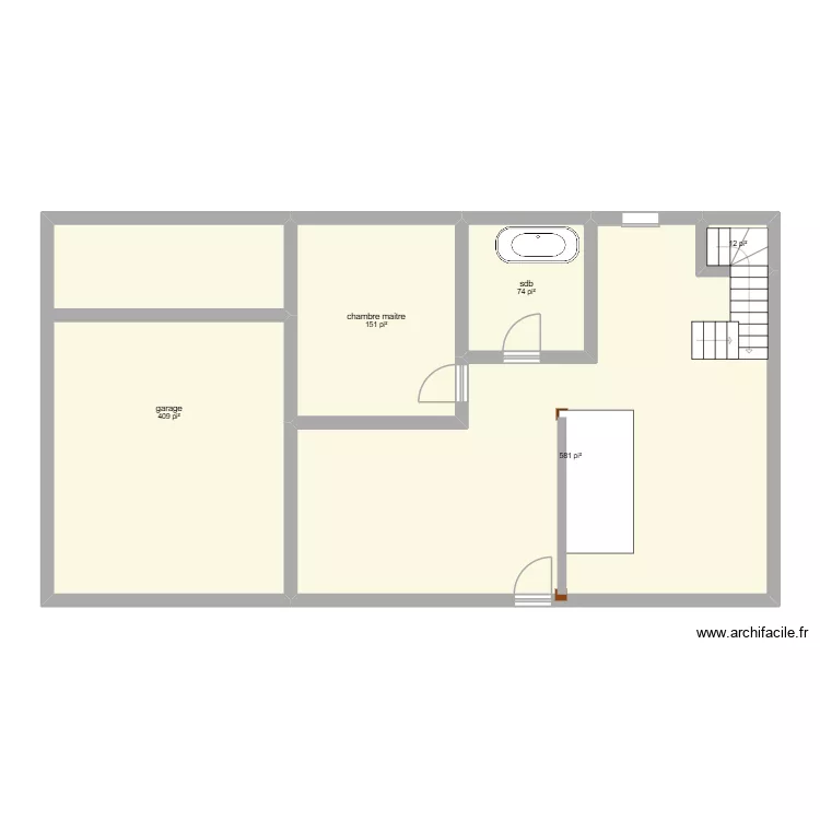 maison. Plan de 5  et 114 m²