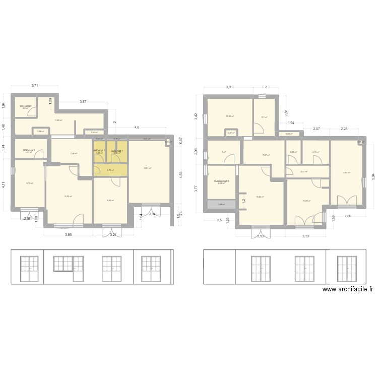 Maison sans elect. Plan de 32 pièces et 172 m2