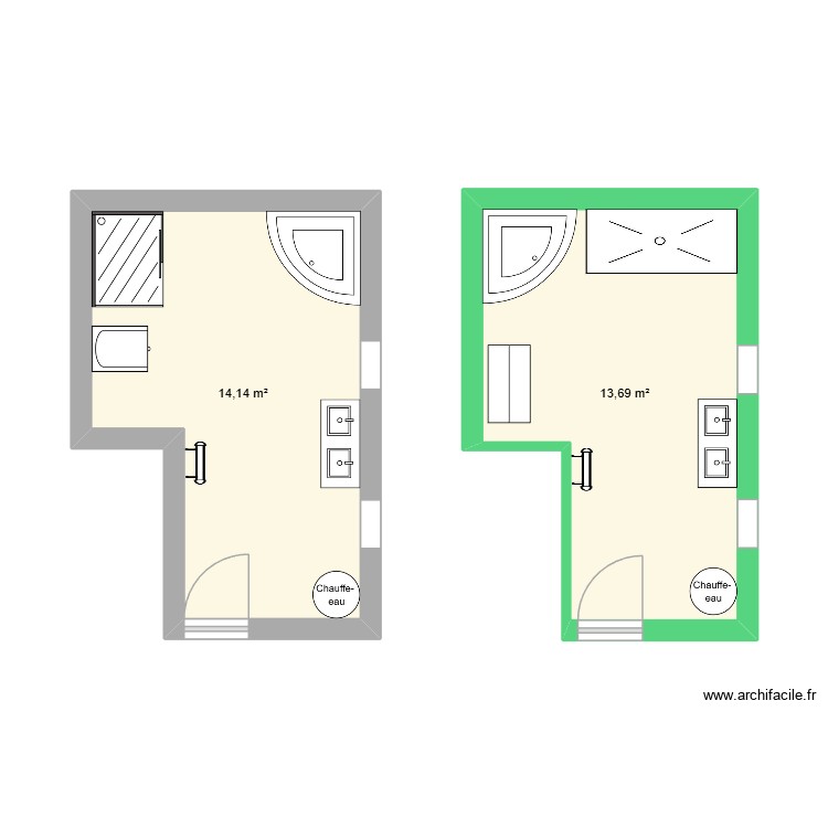 Chantier N°2 : SDB. Plan de 0 pièce et 0 m2 Chantier N°2 : SDB. Plan de 0 pièce et 0 m2