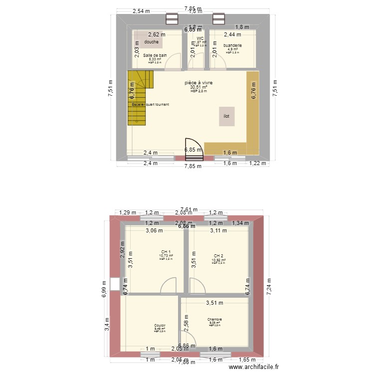 plan veyrial 1. Plan de 8 pièces et 135 m2
