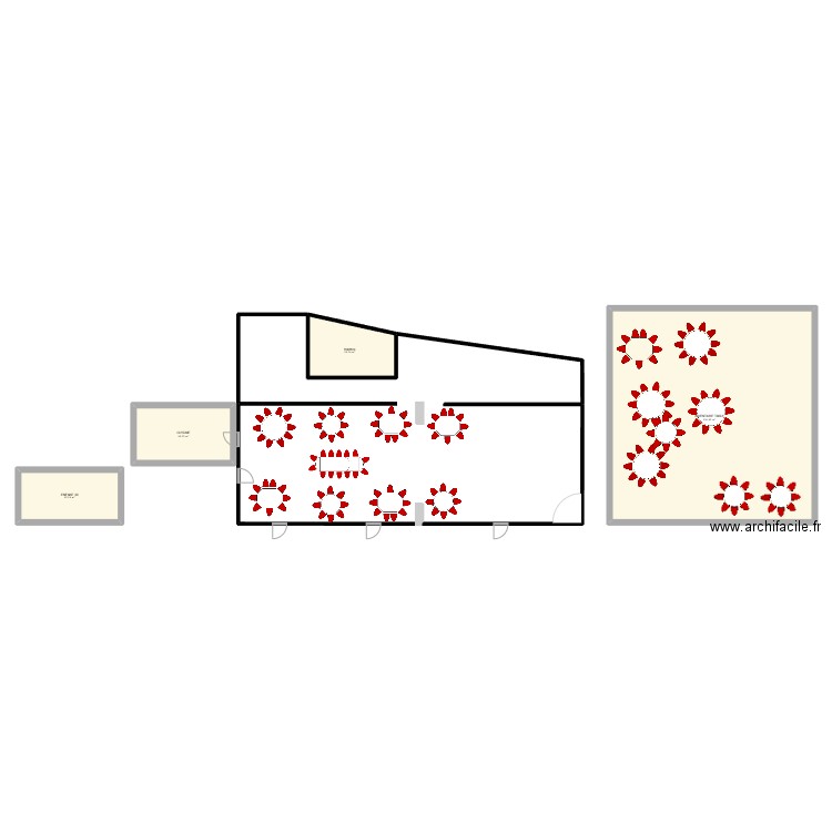 PLAN SALLE MARIAGE BIS. Plan de 4 pièces et 181 m2