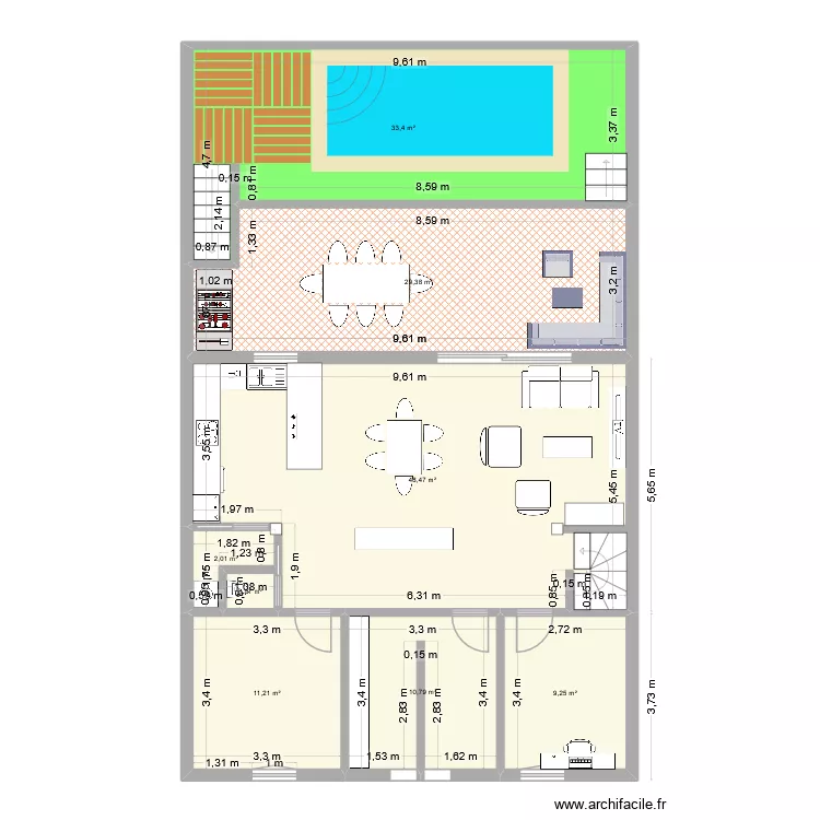 BATTESTI. Plan de 8  et 145 m²