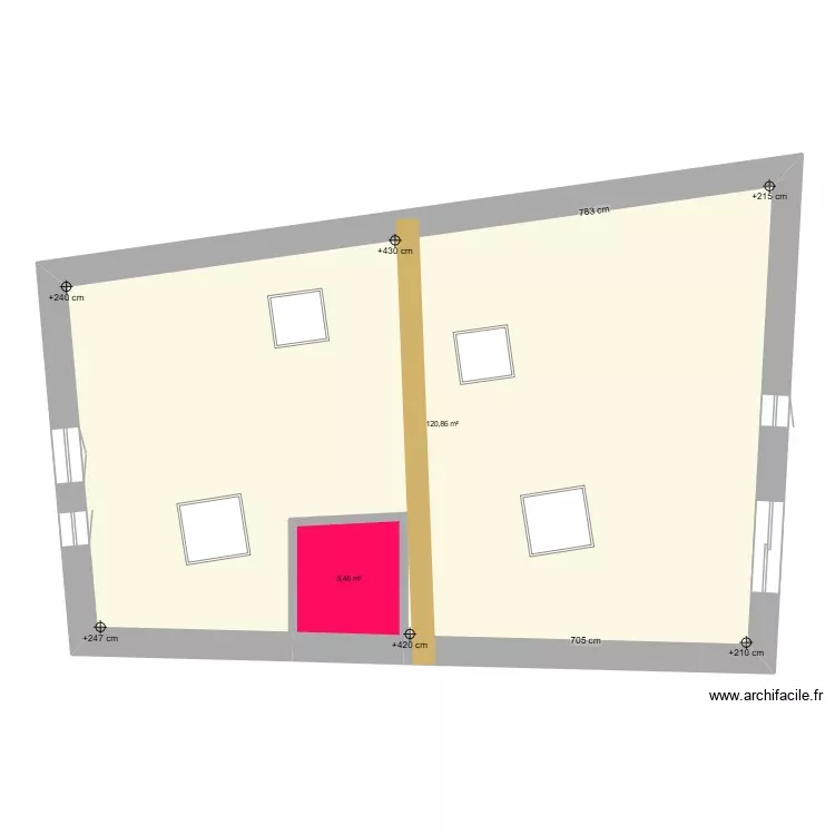 2i&eacute;me pomerols avec hauteur. Plan de 2 Pièces et 126 m²