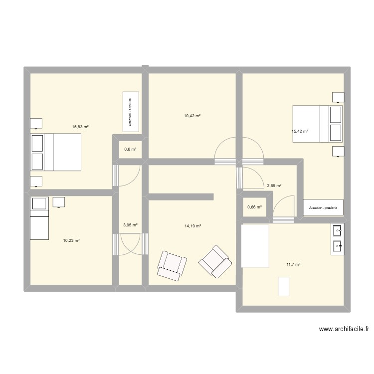 maison yannick. Plan de 10 pièces et 86 m2