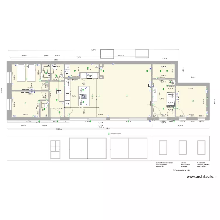 PROJET CAILLE - AMENAGEMENT INTERIEUR PLAN E CLOISONS vide v3. Plan de 