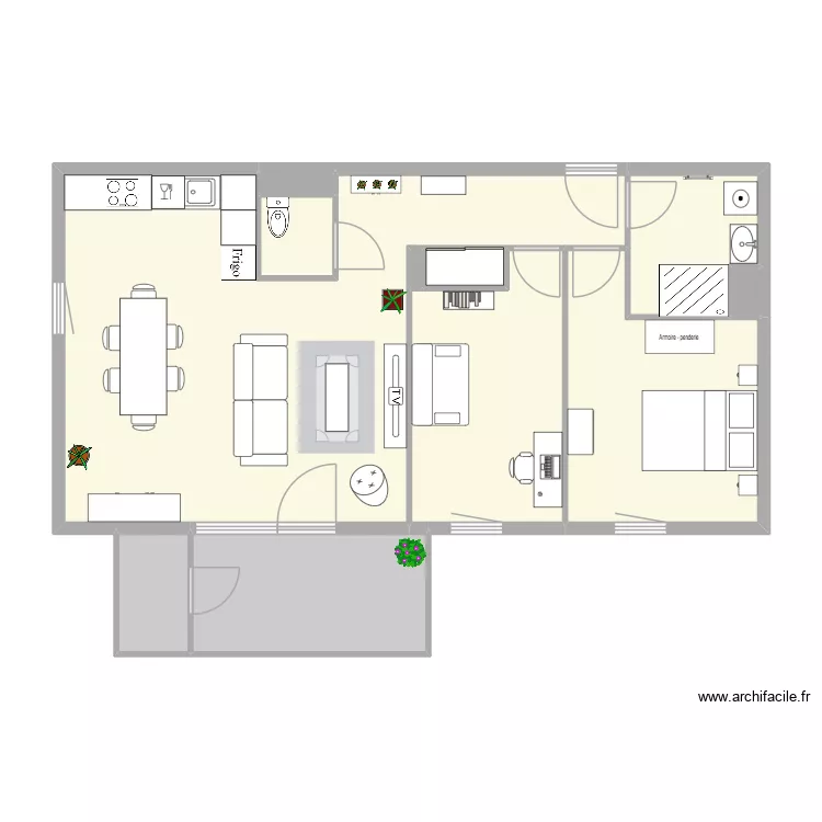 Appartement F3 lot 106 HARMONIA &agrave; Village-Neuf. Plan de 11  et 79 m²