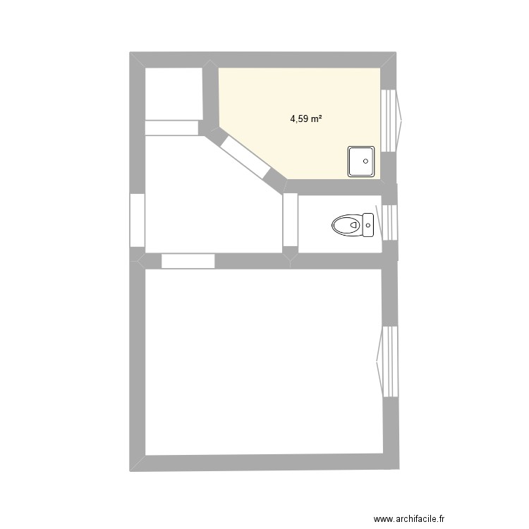PICPUS. Plan de 1 pièce et 5 m2