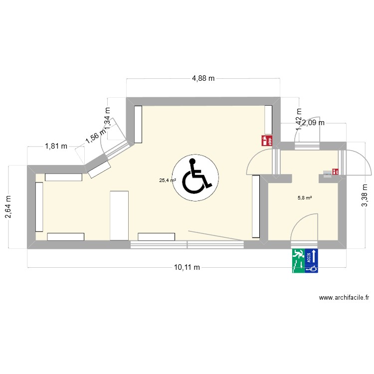 jolostel 2. Plan de 2 pièces et 31 m2