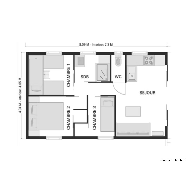 chaklet. Plan de 0 pièce et 0 m2