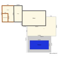 Vue du ciel maison + piscine