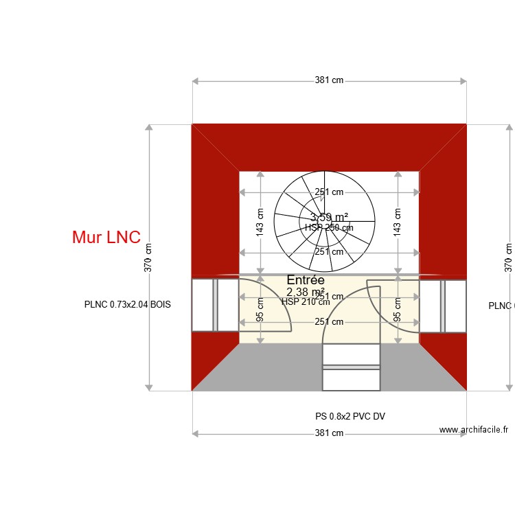 ML25004940. Plan de 2 pièces et 6 m2