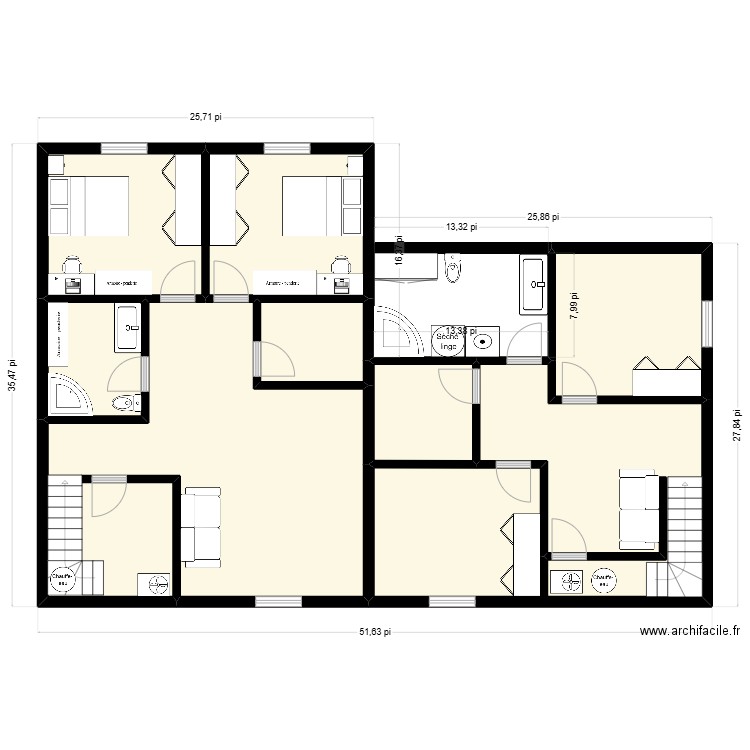 JUMELÉ SOUS-SOL. Plan de 0 pièce et 0 m2