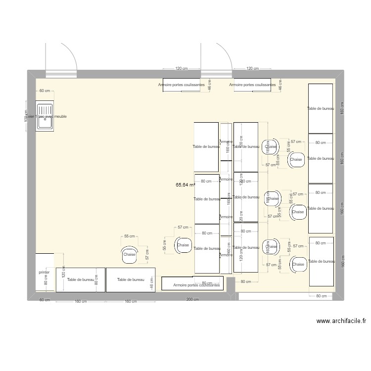 BBL office. Plan de 1 pièce et 66 m2